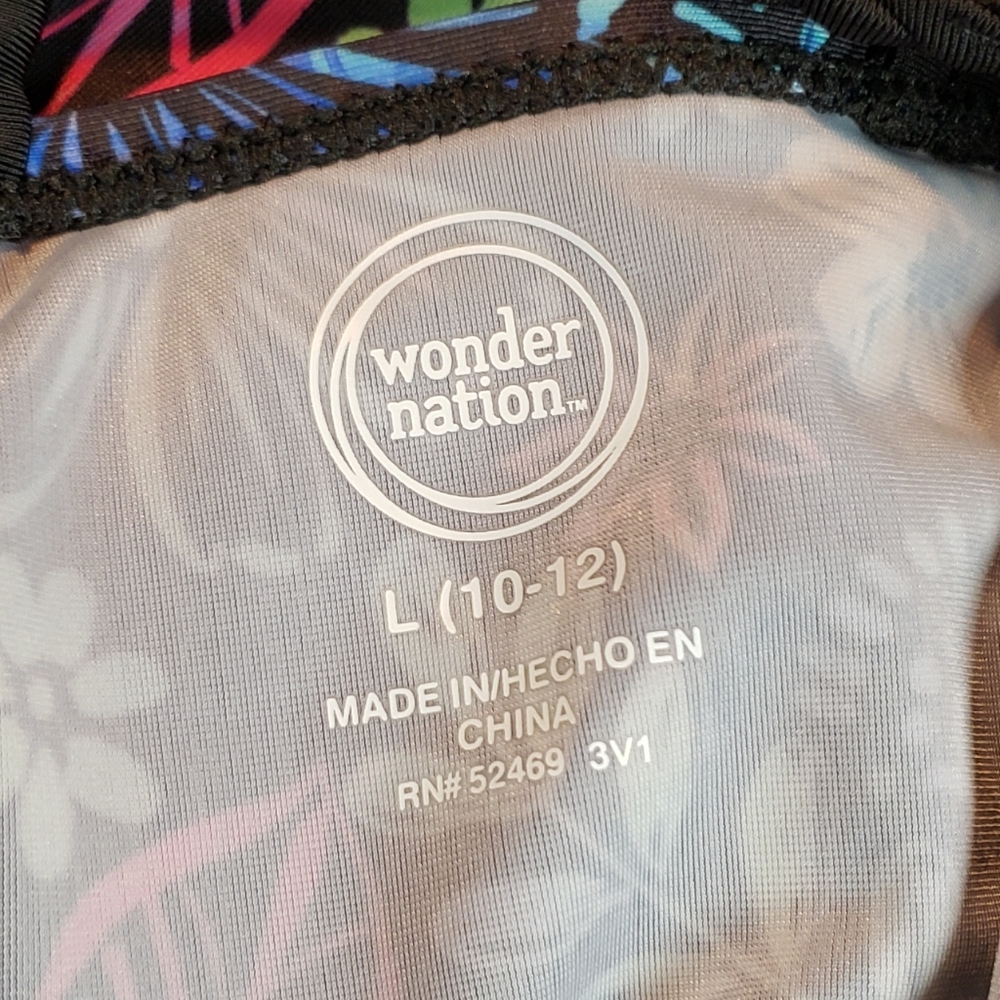Wonder Nation Floral Swim Top size L (10-12) - Picture 7 of 9